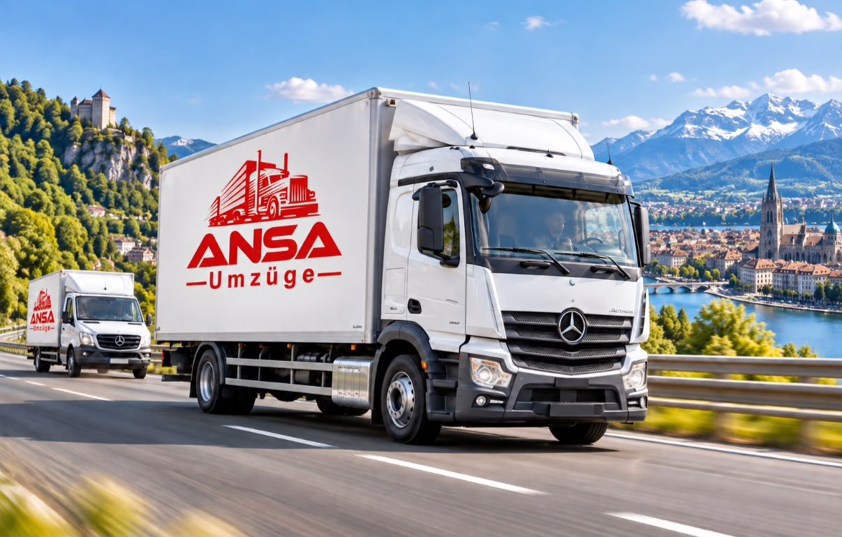 Umzugs-LKW von ANSA Umzüge auf dem Weg zu einem Fernumzug